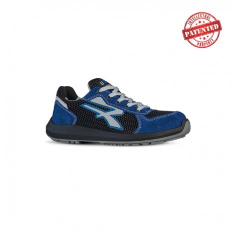 Upower Sky S ESD Calzado de Seguridad Bajos - Talla 42 - Comodidad y Ligereza, Puntera de Aluminio, Suela Antideslizante, Proteccion S1PS FO SR, Parte Superior de Nailon y Gamuza - Color Azul/Negro