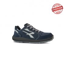 Upower Nash S ESD Calzado de Seguridad Bajos - Talla 42 - Gamuza Perforada, Puntera de Aluminio, Antideslizante, Suela PU/PU High Rebound, Proteccion S1PS FO SR - Color Azul Oscuro