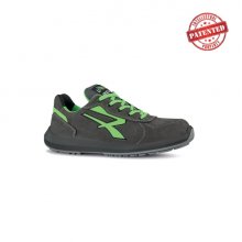 Upower Hydra S ESD Calzado de Seguridad Altos - Talla 48 - Cuero Nubuck Resistente al Agua, Puntera de Aluminio, Suela Antideslizante, Proteccion S3S CI FO SR - Color Gris/Verde