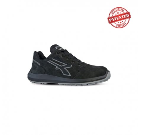 Upower Shedir S ESD Calzado de Seguridad Altos - Talla 44 - Cuero Nubuck, Puntera de Aluminio, Hidrofugos, Antiarrugas, Antideslizantes, Suela PU/PU High Rebound, Proteccion S3S CI FO SR - Color Negro