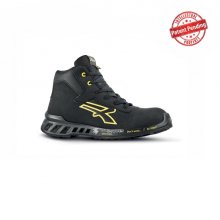 Upower Nelson S ESD Calzado de Seguridad Altos Impermeables - Talla 36 - Empeine Microfibra Efecto Nabuk, Suela PU Ultraligera, Puntera AirToe Aluminium, Plantilla Antiperforante - Color Negro/Amarillo