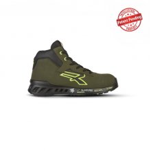 Upower Tyler S ESD Calzado de Seguridad Altos Ligeros - Talla 48 - Puntera AirToe Aluminio, Empeine Hidrorrepelente, Suela Antideslizante, Antiabrasion, Antiaceite, Antiestatica, Clase S3S CI FO SR - Color Verde Oliva/Amarillo