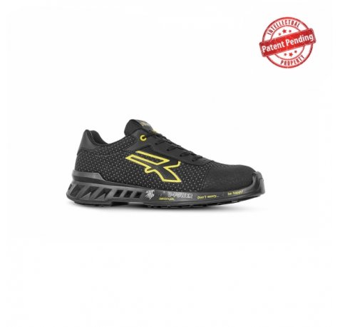 Upower Matt S ESD Calzado de Trabajo y Seguridad - Talla 42 - Puntera AirToe Aluminium, Suela Antideslizante y Antiabrasion, Plantilla Antiperforacion, Proteccion Contra el Frio - Color Negro/Amarillo