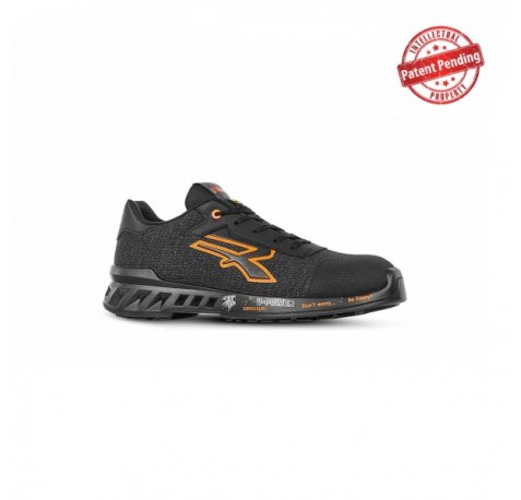 Upower Bruce S ESD Calzado de Seguridad Super Ligeros - Talla 47 - Nylon Transpirable, Proteccion Anti-Abrasion, Suela Antideslizante, Anti-Perforacion, Puntera AirToe Aluminium, S1PS FO SR - Color Gris/Naranja