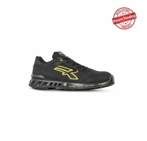 Upower Frank S ESD Calzado de Seguridad Ligeros - Talla 48 - Puntera AirToe Aluminium, Plantilla Antiperforacion, Suela Antideslizante, Transpirables, Proteccion S1PS FO SR - Color Gris/Amarillo