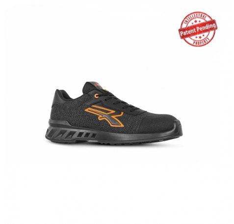 Upower Bradley S ESD Calzado de Seguridad Ligero - Talla 45 - Nylon Transpirable, Puntera Antiabrasion, Suela Antideslizante, Proteccion Antiestatica, Clase S1PS FO SR - Color Negro/Naranja
