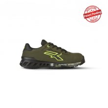 Upower Ryan S ESD Calzado de Seguridad Bajos - Talla 43 - Empeine Microfibra Hidrorrepelente, Suela Antideslizante, Antiaceite, Puntera AirToe Aluminium, Clase S3S CI FO SR - Color Verde Oliva/Amarillo