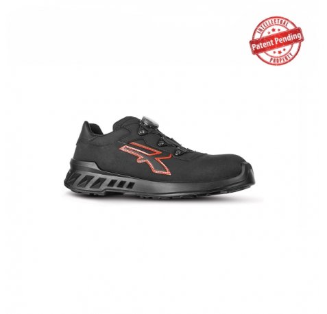 Upower Caesar S ESD Calzado de Seguridad - Talla 46 - Resistencia al Agua, Antideslizantes, Anti-Perforacion, Puntera AirToe Aluminium, Proteccion Contra el Frio, Plantilla Anatomica - Color Negro/Rojo