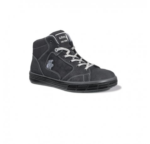 Upower Lion S Calzado de Seguridad Altos - Talla 38 - Cuero Nubuck Natural Hidrofugo, Puntal de Aluminio Resistente, Suelas Antideslizantes, Proteccion S3S FO SR - Color Gris Oscuro