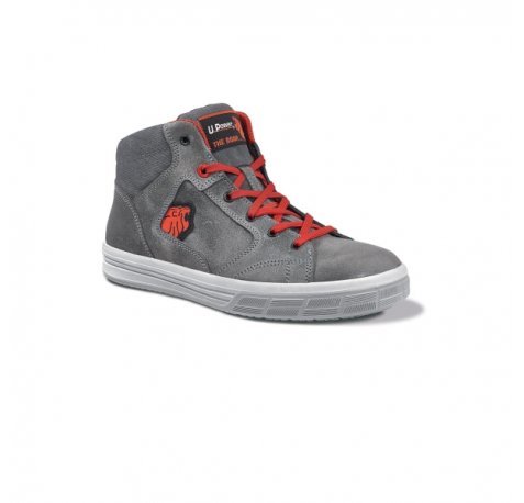 Upower Predator S Calzado de Seguridad Altos - Talla 41 - Empeine Piel Engrasada Hidrofuga, Puntal Aluminio Antipinchazos, Suelas Antideslizantes, Proteccion S3S FO SR - Color Gris
