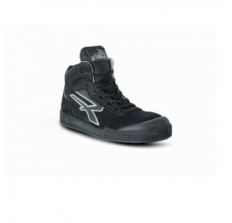 Upower Andy S ESD Calzado de Trabajo Altos - Talla 38 - Piel Nabuk Hidrofuga, Transpirables, Suela Antideslizante, Plantilla Amovible, Punta de Seguridad Aluminio - Color Negro