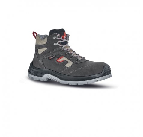 Upower Check L Botines de Seguridad - Talla 38 - Empeine Gamuza Suave, Textile Ultra Transpirable, Puntal Composite, Antiperforacion, Antideslizante, Suela Doble Capa PU, Proteccion S1P FO SR - Color Negro
