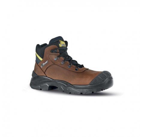 Upower Latitude RS L Calzado de Seguridad Botines - Talla 42 - Empeine Piel Pull-Up Hidrofugo, Toe Tapa Poliuretano, Puntal Composite, Antiperforacion, Antideslizante, Proteccion S3 FO SR - Color Marron