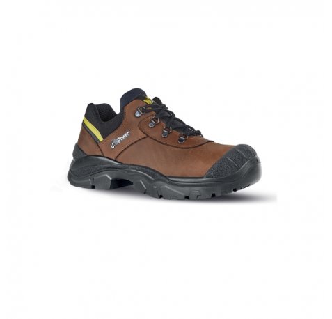 Upower Meridiane UK L Calzado de Seguridad Bajos - Talla 40 - Empeine Piel Pull-Up Hidrofugo, Puntera Refuerzo Poliuretano, Puntal Composite, Antiperforacion, Antideslizante, Proteccion S3 FO SR - Color Marron
