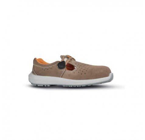 Upower Soyuz L Calzado de Seguridad Bajos - Talla 46 - Empeine Gamuza Perforado, Puntal Composite, Antiperforacion, Antideslizante, Lamina Acero Ergonomica, Proteccion S1P FO SR - Color Beige