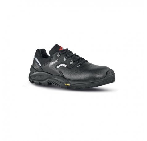 Upower Eruption S Calzado de Seguridad Bajos - Talla 40 - Empeine Piel Flor, Hidrofugos, Puntal Composite, Antiperforacion, Suela Antideslizante PU/VIBRAM, Proteccion S3S CI HI HRO FO SR - Color Negro