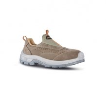 Upower Fit S Calzado de Seguridad Bajos sin Cuerdas - Talla 46 - Empeine Gamuza Suave Perforada, Puntal Composite, Antiperforacion, Antideslizante, Suela Doble PU, Proteccion S1PS FO SR - Color Beige