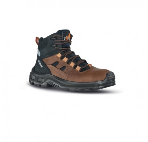 Upower Jazz S Calzado de Seguridad Botines - Talla 38 - Empeine Piel Pull-Up Engrasado, Hidrofugo, Puntal Composite, Antiperforacion, Suela Antideslizante, Proteccion S3S FO SR - Color Marron