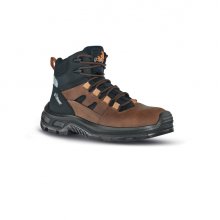 Upower Jazz S Calzado de Seguridad Botines - Talla 42 - Piel Pull-Up Engrasado, Hidrofugos, Puntal Composite, Antiperforacion, Antideslizante, Suela Doble Capa PU, Proteccion S3S FO SR - Color Marron