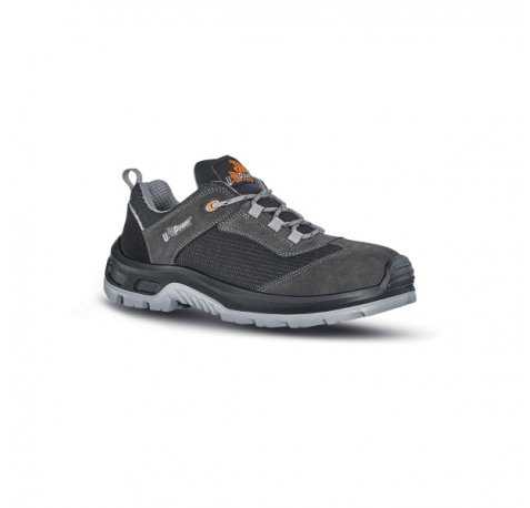 Upower Twister S Calzado de Seguridad - Talla 43 - Empeine Gamuza y Malla Transpirable, Puntal Compuesto, Antiperforacion, Antideslizante, Suela Doble Densidad, Proteccion S1PS FO SR - Color Gris Oscuro