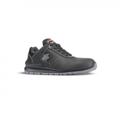 Upower Stig S Calzado de Seguridad Bajos - Talla 38 - Cuero Pull-Up Hidrofugo, Puntal de Aluminio, Anti-Pinchazos, Suela Antideslizante, Proteccion S3S FO SR - Color Gris Oscuro