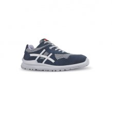 Upower Alain S Calzado de Seguridad Bajos - Talla 47 - Empeine de Gamuza, MESH Ultra-Transpirable, Puntal de Aluminio, Antideslizante, Suela PU/PUTR, Proteccion S1PS FO SR - Color Azul/Gris