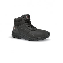 Upower Sting Grip Calzado de Seguridad Botines - Talla 43 - Piel Nubuck Hidrofugo, Antiestatico, Resistente a Hidrocarburos, Suela Antideslizante, Proteccion 02 FO SR - Color Negro