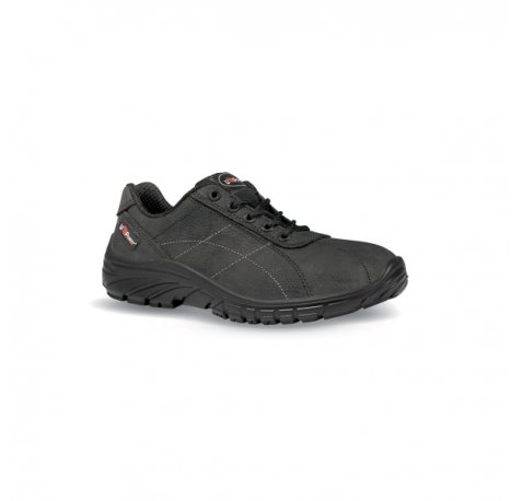 Upower Tonic Grip O Calzado de Seguridad Bajos - Talla 45 - Piel Nubuck Hidrofugo, Puntal Golia 0 Joule, Antiestaticos, Resistentes a Hidrocarburos, Suela Antideslizante PU/PU, Proteccion 02 FO SR - Color Gris Oscuro