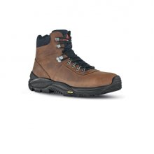 Upower Trail S Botines de Seguridad - Talla 39 - Empeine Piel Pull-Up Engrasado Hidrofugo, Puntal Composite, Antiperforacion, Transpirables, Suela Antideslizante PU/VIBRAM, Proteccion S3S CI HI HRO FO SR - Color Marron