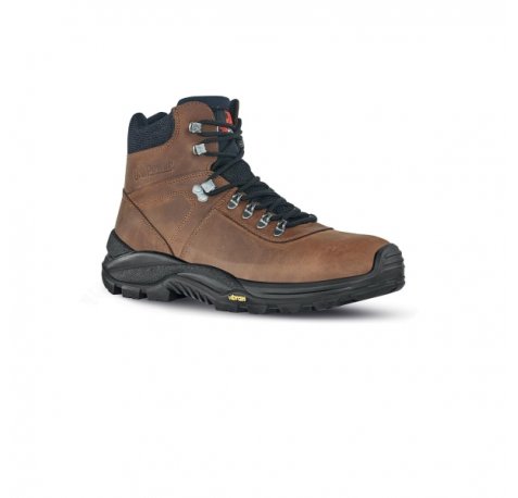 Upower Trail S Botines de Seguridad - Talla 39 - Empeine Piel Pull-Up Engrasado Hidrofugo, Puntal Composite, Antiperforacion, Transpirables, Suela Antideslizante PU/VIBRAM, Proteccion S3S CI HI HRO FO SR - Color Marron