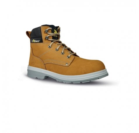 Upower Taxi L Botines de Seguridad - Talla 41 - Empeine Nubuck Hidrofugo, Puntal Composite, Antiperforacion Acero Inoxidable, Suela Antideslizante, Proteccion S3 FO SR - Color Beige
