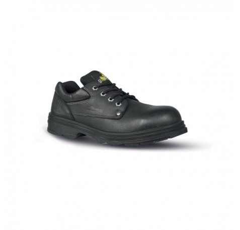 Upower Mustang L Calzado de Seguridad Bajos - Talla 47 - Empeine Piel Hidrofugo, Puntal Composite, Antiperforacion Acero Inoxidable, Transpirables, Antideslizantes, Suela Resistente, Proteccion S3S CI FO SR - Color Negro