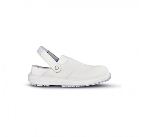 Upower Sinergy O Calzado de Seguridad para Mujeres - Talla 38 - Empeine Microfibra, Puntal Composite, Suela Antideslizante, Correa Ajustable, Proteccion SB e a FO SR - Color Blanco