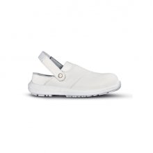 Upower Sinergy O Calzado de Seguridad para Mujeres - Talla 42 - Empeine Microfibra, Puntal Composite, Suela Antideslizante PU/PU, Correa Ajustable, Proteccion SB e a FO SR - Color Blanco