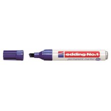 Edding Nº1 Rotulador Permanente - Punta Biselada - Trazo entre 1 y 5 mm. - Recargable - Secado Instantaneo - Color Azul (10 uds)