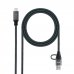 Nanocable Cable USB 3.2 Gen2x2 5A/100W - USB-C + USB-A/M a USB-C/M - 2m - Color Gris