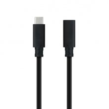 Nanocable Cable Prolongador USB-C 3.2 Macho a USB-C 3.2 Hembra - Gen2x2 20Gbp - 100W 5A - 4K 60Hz - 1.5 Metros - Mallado - Color Negro