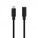 Nanocable Cable Prolongador USB-C 3.2 Macho a USB-C 3.2 Hembra - Gen2x2 20Gbp - 100W 5A - 4K 60Hz - 1.5 Metros - Mallado - Color Negro