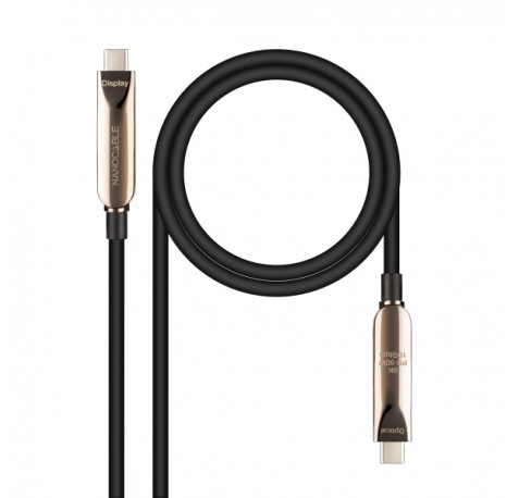 Nanocable Cable USB-C 3.2 Gen2x1 AOC - 60W 3A PD 10Gbps 8K@60Hz - 5m - Color Negro