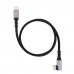 Nanocable Cable USB-C Macho Acodado 90Âº - Soporta hasta 100W - Longitud 3m - Velocidad de Transferencia hasta 10Gbps - Resolucion 4K - Algodon Trenzado - Color Negro