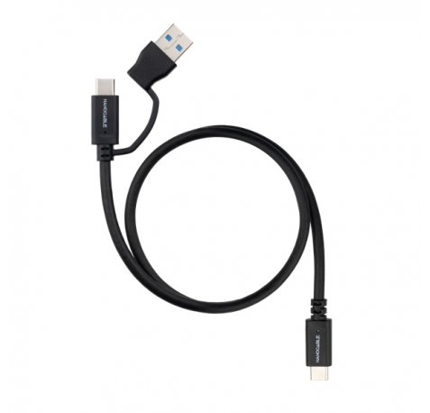 Nanocable Cable USB-C Macho - Soporta hasta 60W - Longitud 2m - Velocidad de Transferencia hasta 10Gbps - Resolucion 4K - Adaptador USB-A Integrado - Color Negro
