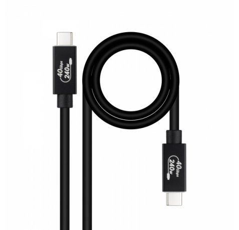 Nanocable Cable USB 4 Gen 3x2 40Gbps 5A/240W - USB-C/M-USB-C/M - 1.8 m - Color Negro