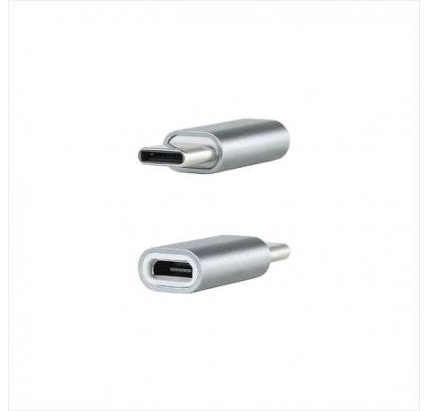 Nanocable Adaptador USB-C Macho a Micro USB Hembra - Aluminio