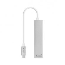 Nanocable Conversor USB-C a Ethernet Gigabit + 3xUSB 3.0 - Aluminio - 15 cm - Color Plata