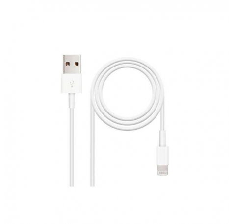 Nanocable Cable USB-A 2.0 Macho a Lightning Macho 1m - Color Blanco