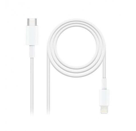 Nanocable Cable USB-C Macho a Lightning Macho 1m - Color Blanco