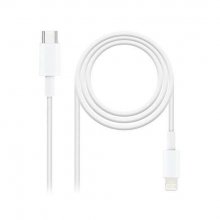Nanocable Cable USB-C Macho a Lightning Macho 2m - Color Blanco