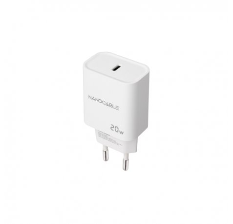 Nanocable Cargador de Pared USB-C/PD 20W - Color Blanco