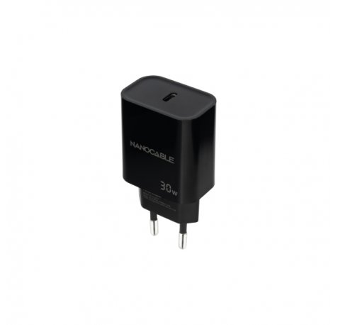 Nanocable Cargador de Pared USB-C/PD 30W - Color Negro