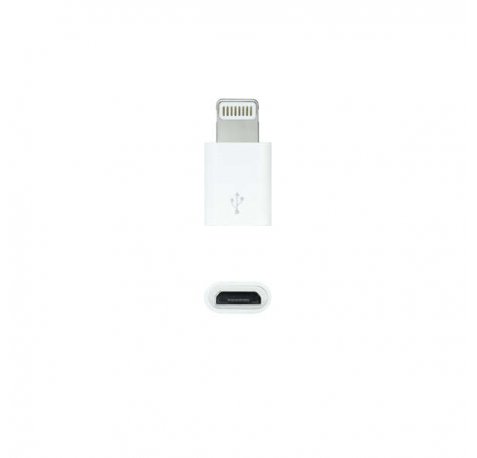 Nanocable Adaptador Lightning a Micro USB - Lightning/M-Micro B/H - Color Blanco